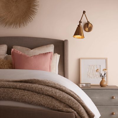 Bedroom painted in Malted Milk.